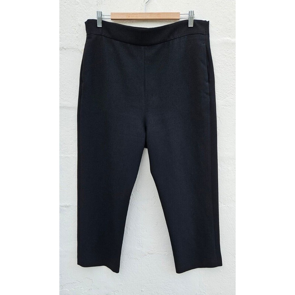 Rosetta Getty Pants 8 Black Cropped Pull On High Waist Straight Leg Trousers - Picture 1 of 13